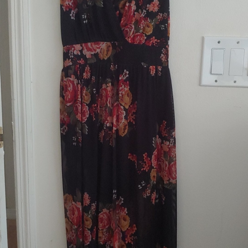 Long flower maxi dress